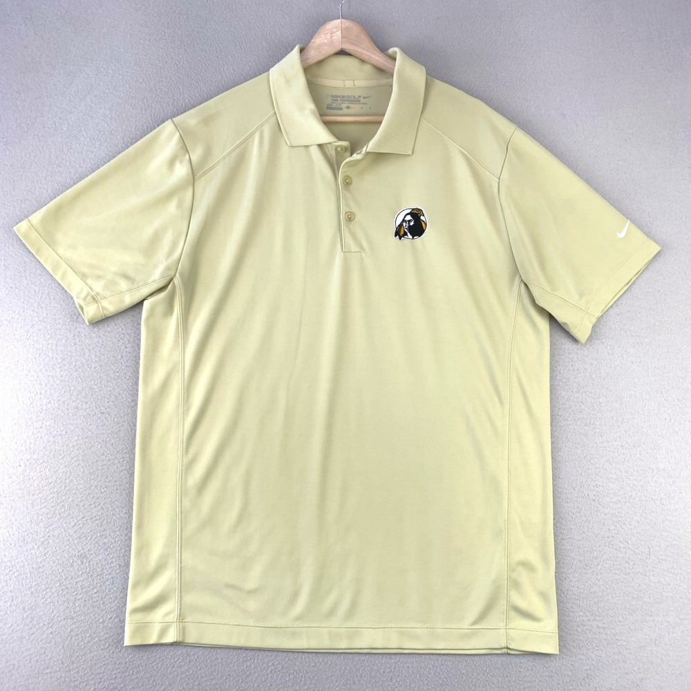 Nike Golf Tour Performance Polo Mens Large Short Sleeve Chief Logo‎ Football